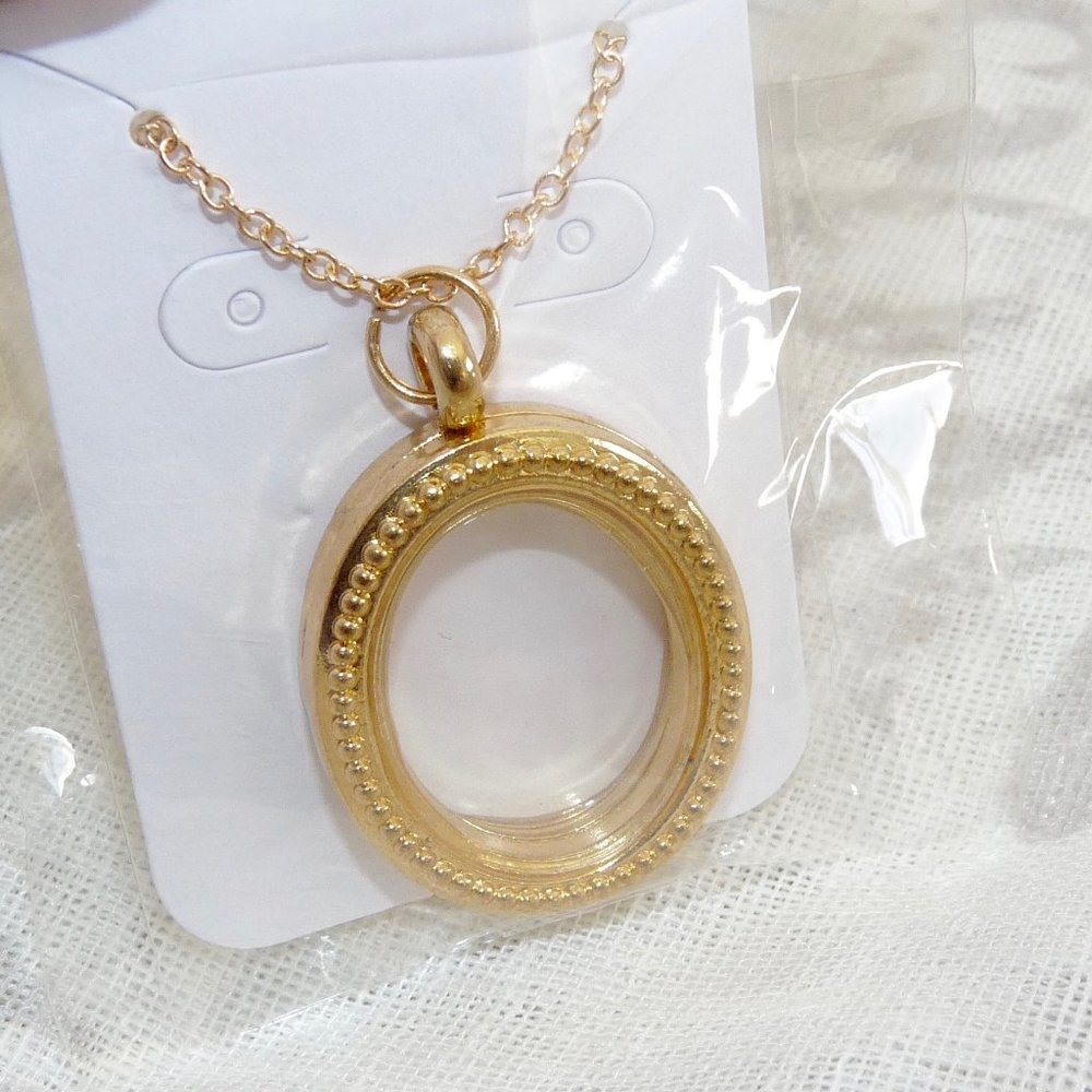 FL *U Choose* Floating Memory Locket Pendants Oval,Pear,Square,Flower, w/10 char - Picture 6 of 9